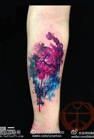 Brako koloro splash inko stelo tatuaje ŝablono