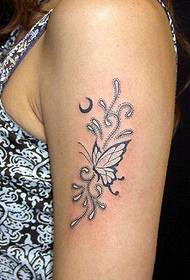 블랙 사이드 화이트 좋은 나비 문신 사진 그림에 여자 팔