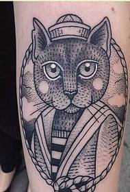 Μόδα μοτίβο βραχίονα μοτίβο τατουάζ γάτα γάτα για να απολαύσετε εικόνες