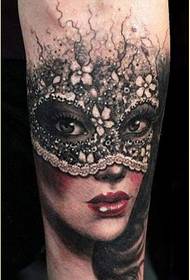 Una imagen de patrón de tatuaje de niña de máscara de brazo personalizado recomendado