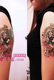 Alternative creative pocket watch teapot arm tattoo picture