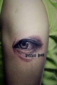 Perfekte 3D-Technologie für die Augen von englischen Tattoos