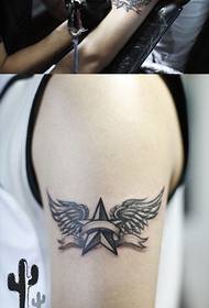Star wings tattoo pattern