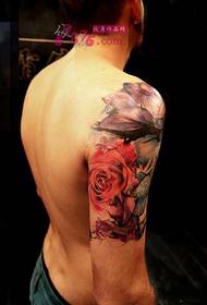 Kreatív kar tinta virág tetoválás kép