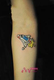 Retro kis repülőgép kar belsejében tetoválás kép