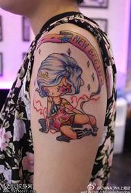 Arm girl tattoo manuscript pattern