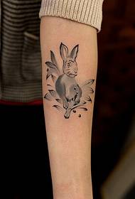 An arm rabbit tattoo pattern picture