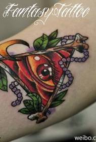 Color arm inside God eye tattoo pattern