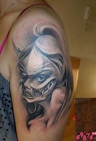 Arm kreativa djur ansikte tatuering illustration