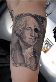 Hermosas imágenes de patrón de tatuaje de retrato de personajes europeos y americanos de moda de brazo