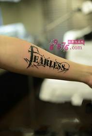 Art font engels arm tattoo foto