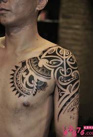 Maori totem shawl arm tattoo litšoantšo