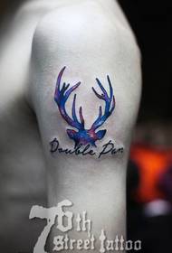 Kar színes csillag antilop tetoválás minta