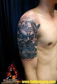 Braccio, tatuaggio osseo scheletrato, modello tatuaggio