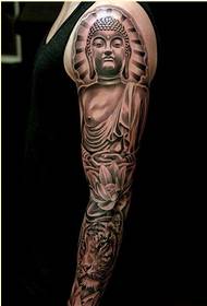 Persoonallisuus käsivarren muoti mustavalkoinen perinteinen buddha-tatuointikuvio