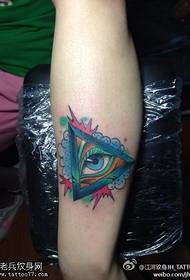 Узорак боје тетоваже око очију школског бога