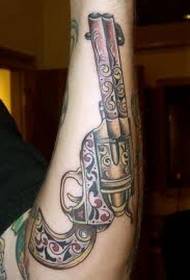 Super persoonlijkheid arm pistool tattoo