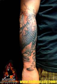 Arm ink Chinese mokhoa oa squid tattoo paterone