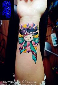 Pucuk pigeulang Bow Kitty Cat Tattoo Corak