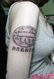 Pige arm kreative engelske tatovering billede