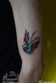 Arm swallow tattoo pattern
