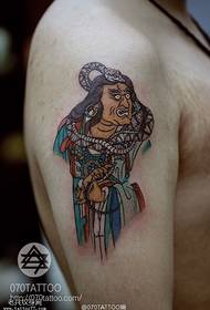 Mons Japonè ak van koulèv tèt modèl tatoo mwàn