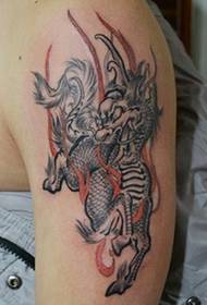 I-Handsome arm fire unicorn tattoo