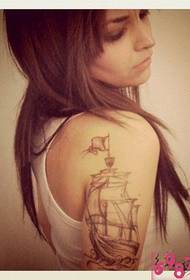 Tatuaggio di vela a vela per personalità europea e americana
