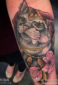 Modello di tatuaggio gatto color braccio
