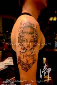 Armkleur geisha tattoo patroon