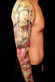 Atmosférické květinové rameno Buddha tetování