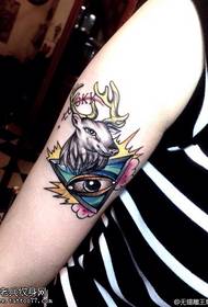 ແຂນສີ antelope god eye tattoo ຮູບ