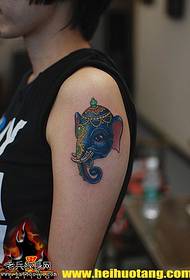 Marine blo Elefant Tattoo Muster