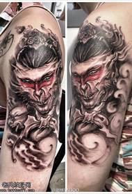 MaArms matema uye grey, zuva rakakura, Sun Wukong tattoo pateni