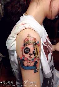 Arm color girl crown tattoo picture