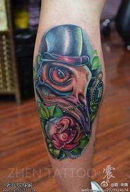 Arm kleur school rose tattoo patroon