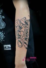 Fesyen gambar tatu lengan badan besar bunga