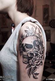 Braccio, europeo, americano, rosa, immagine del tatuaggio
