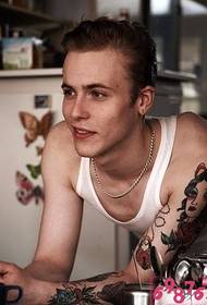 Europeiska och amerikanska mäns arm skönhet tatuering