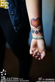 Poker ljubezen slivo kvadratni kos tatoo vzorec