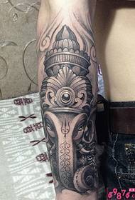 Brazo tailandés elefante de Deus tatuaxe patrón