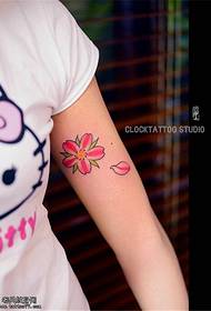 I-Arm color cherry blossom tattoo iphethini