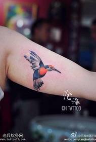 Wêneyê rengê nermîn a hummingbird tattooê