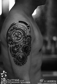 Patró de tatuatge d'engranatges del destí del braç súper fantàstic