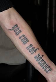 Personalidad de tatuaje de brazo inglés