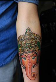 Busana pribadi busana berwarna-warni gajah dewa gambar pola tato