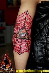 Pavučina červené červené vševědoucí oko tetování vzor