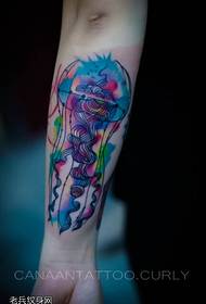 Arm kleur spat ink tattoo patroon