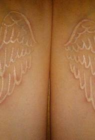 Βραχίονα λευκό αόρατο μοτίβο τατουάζ φτερά