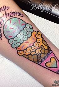 warna lengan pola es krim tato manuskrip